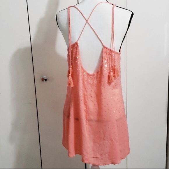 Free People Intimately Just Watch Me Slip Sequin Halter Dress Size L - Picture 4 of 6